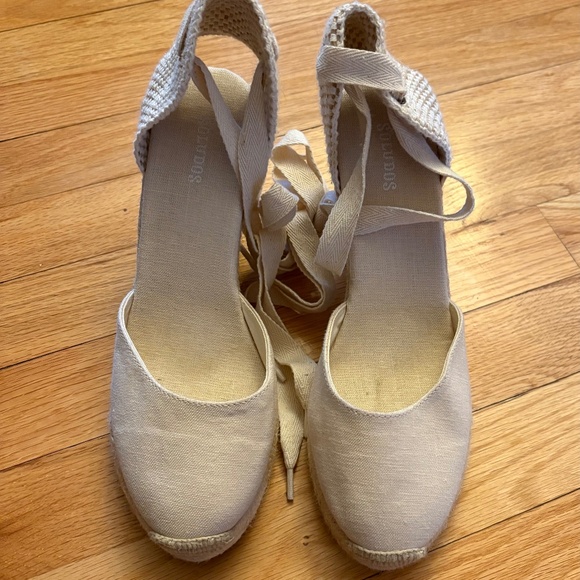 Soludos Espadrilles Ankle Wrap Cream/off white 7.5 New - Picture 1 of 5